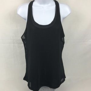 Zella Black Fishnet Tank Sz Medium Solid Under Top